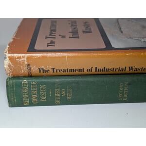 Vintage Engineering Textbook Lot Reinforced Concrete Design Industrial Wastes